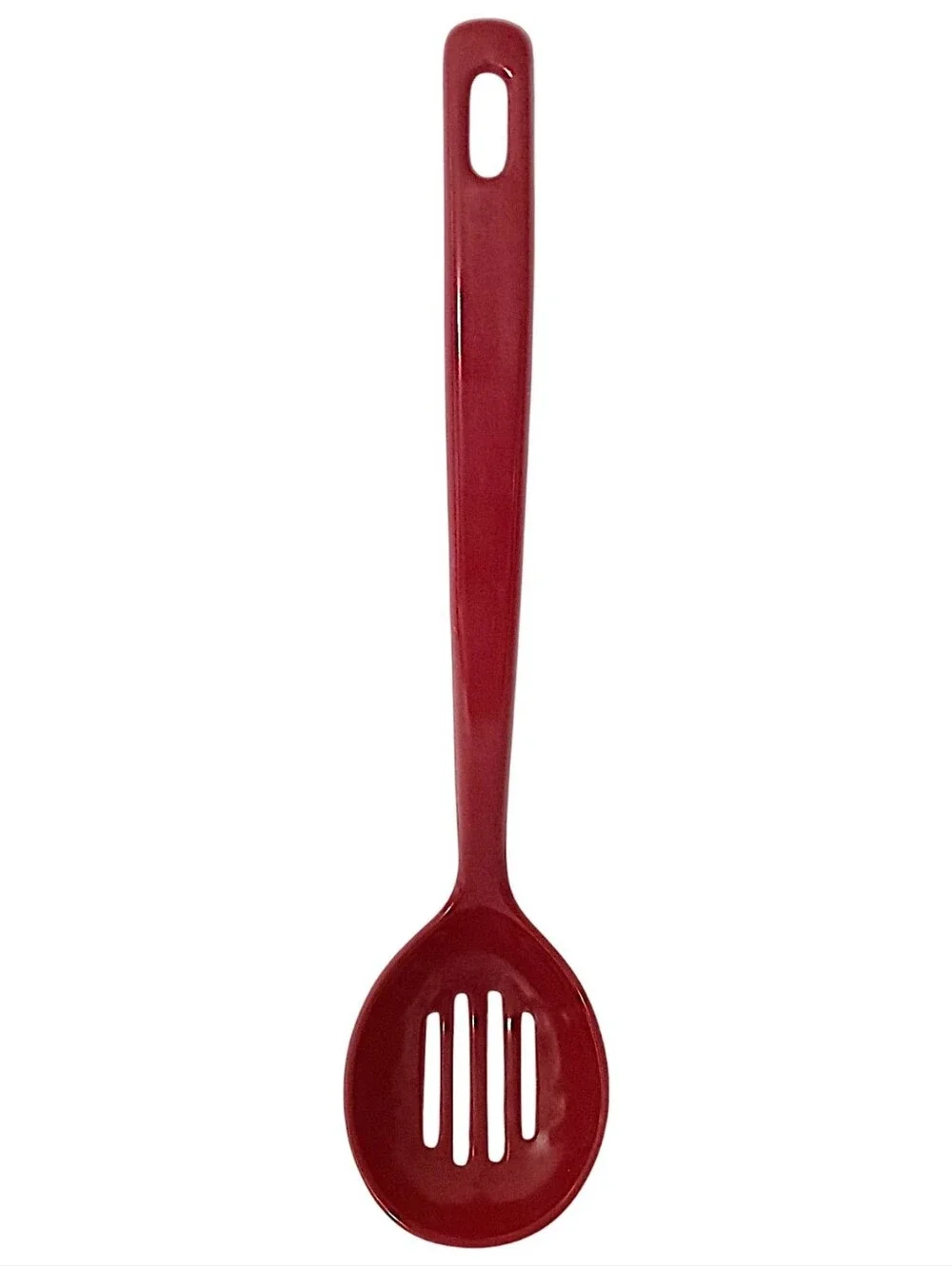 Vintage Ekco Slotted Cooking Spoon Serving Red Melamine Melmac Hard Plastic MCM